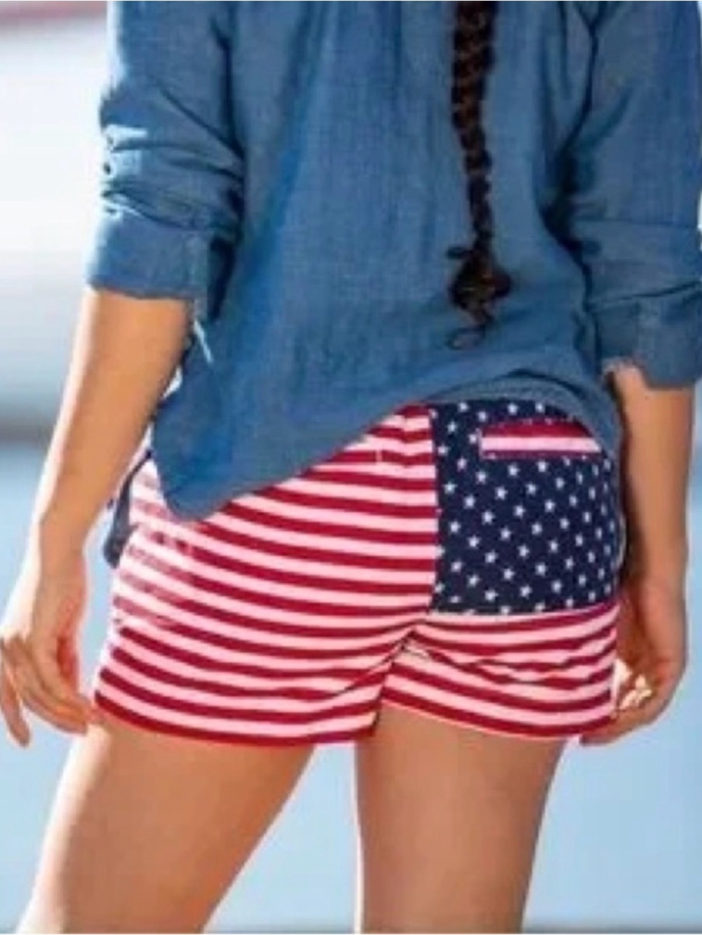 Chubbies Women's The Miss Mericas USA Star & Stripe Shorts - Red, White, Blue - Picture 5 of 5
